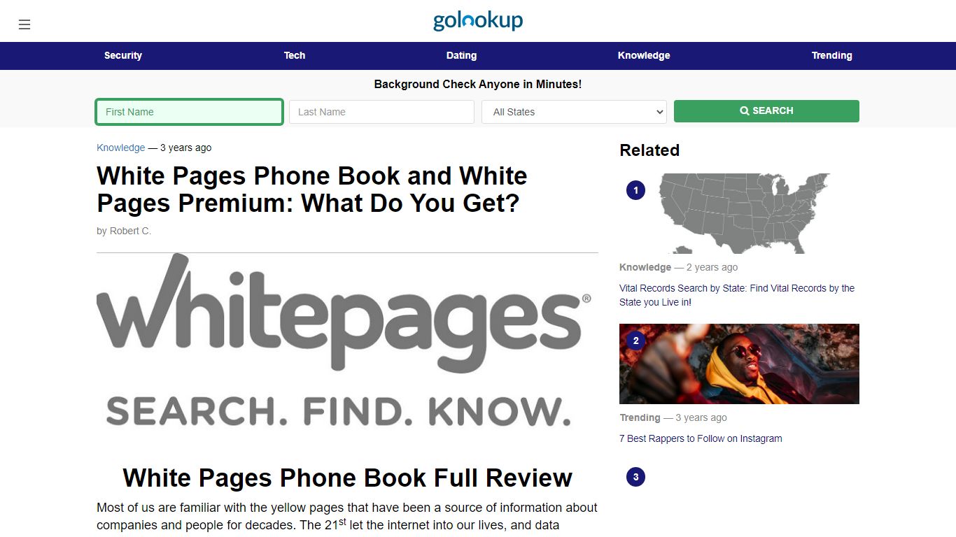 White Pages Premium, White Pages Phone Book - GoLookUp