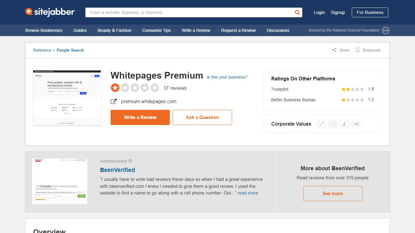 Whitepages Premium Reviews - 37 Reviews of Premium ... - Sitejabber